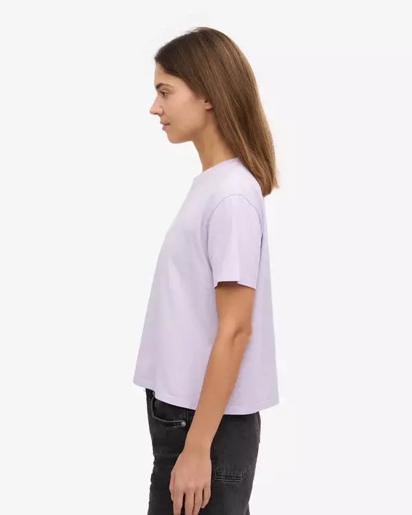 Colorful Standard Organic Boxy Crop Tee Soft Lavender Damen flieder